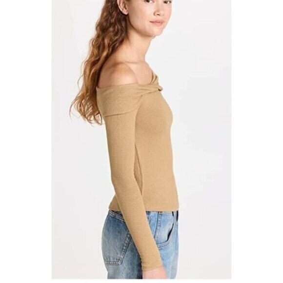 Free People Women's Addie Layering Top, Winter Wheat, Tan, Size: Small NWT - Picture 3 of 7